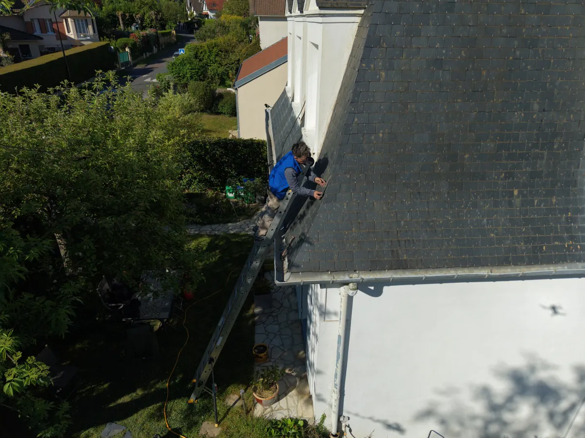 Réfection toiture tuiles Yvelines drone